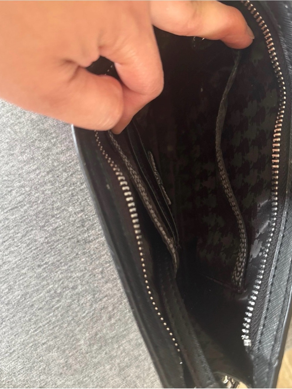 Karl Lagerfeld Black Crossbody Bag with Silver Hardware